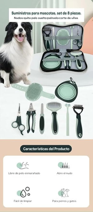 "Set Premium de Cuidado para Mascotas: 8 Piezas Esenciales para la Felicidad de tu Compañero"