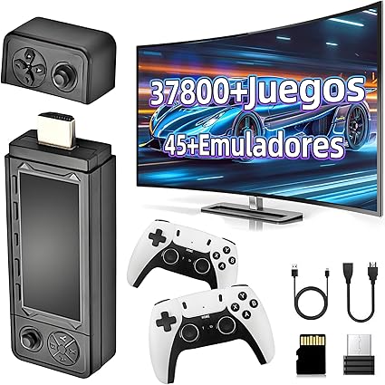 🎮 Consola Retro X9 Pro – Con mas de 37.000 Juegos | 2 Mandos Inalámbricos | HDMI | 45 Emuladores