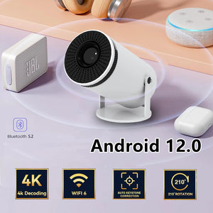 Proyector Led Plus UltraBeam HD, Compatible con WiFi 6, BT5.2 con Sistema Operativo Android 12.0, CorrecciÓN Trapezoidal AutomÁTica, Pantalla De 130 Pulgadas para TelÉFono/PC/Stick, HDMI, Zoom Digital - Abunda shopp